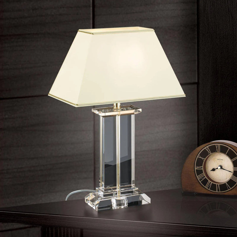 Orion, Tischleuchte Veronique, Creme-Gold, klassische Tischleuchte
