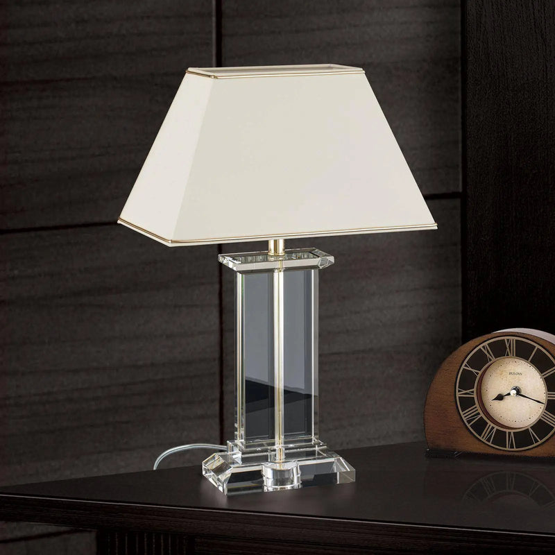 Table lamp VERONIQUE rectangular, cream/gold