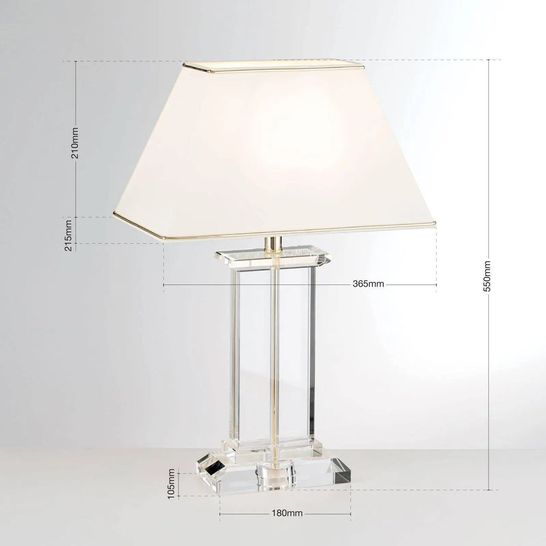 Lampe à poser VERONIQUE rectangulaire, crème/or