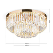 Orion, LED Deckenleuchte Prism, Kristall Detail, stilvolle Raumbeleuchtung