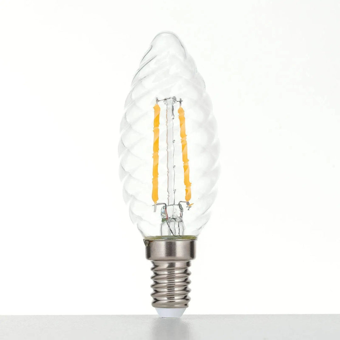 Twisted LED candle, E14, 3W, clear