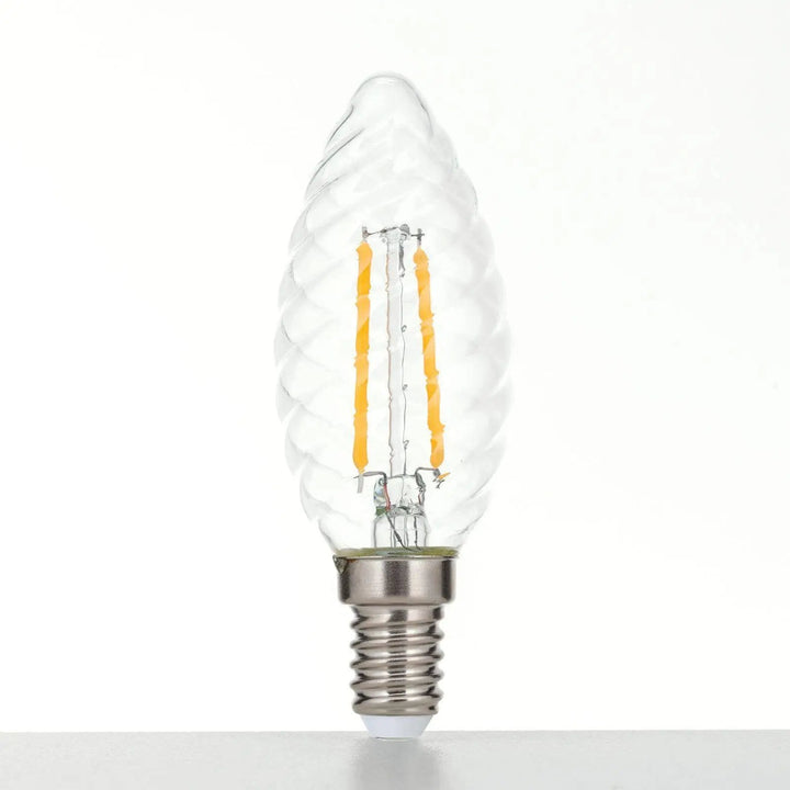 Twisted LED candle, E14, 3W, clear