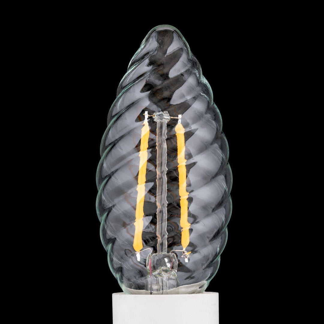 Twisted LED candle, E14, 3W, clear