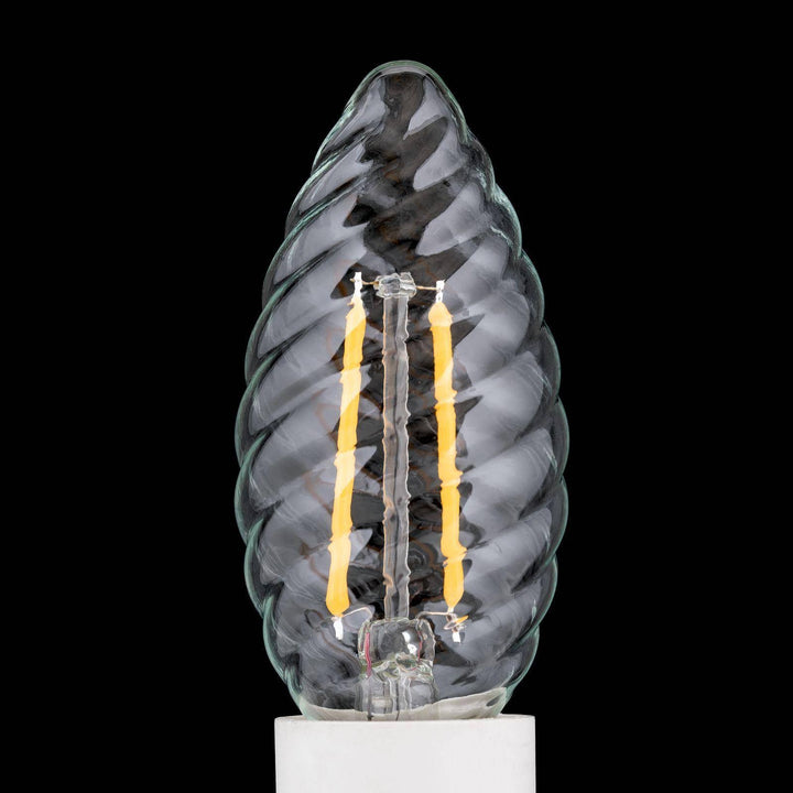 Twisted LED candle, E14, 3W, clear