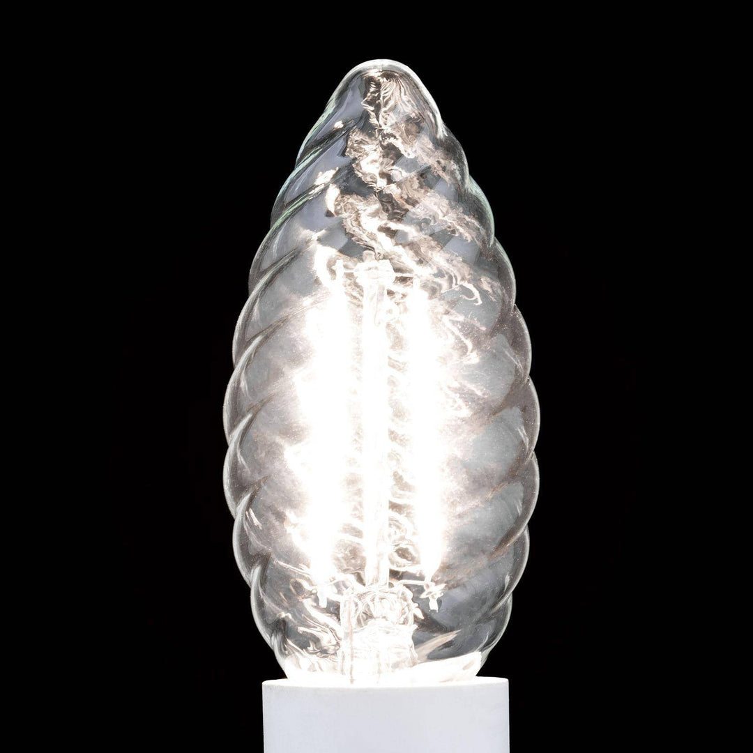 Twisted LED candle, E14, 3W, clear
