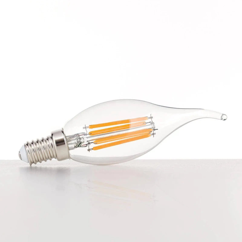 Bougie LED rafale de vent, E14, 4,5 watts, transparente