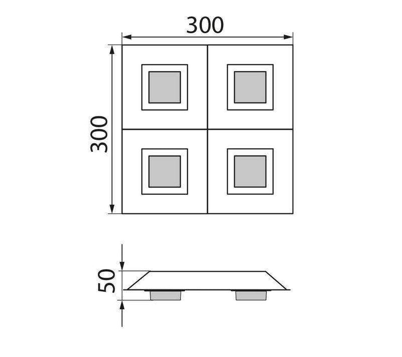 LED- Deckenleuchte BASIC weißmatt-strukturfarbig , 4-flg