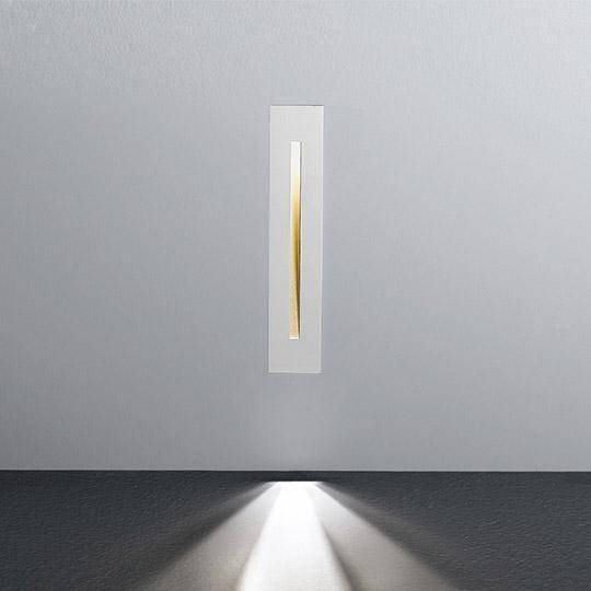 DLS Lighting, Wandeinbauleuchte Split, Weiss-Gold, stilvolle Wandeinbauleuchte
