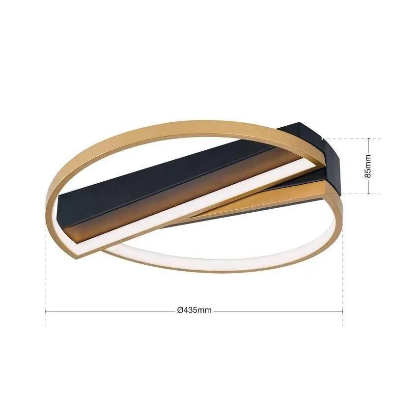 Orion, LED-Deckenleuchte Olga, Schwarz-Gold Detail, hochwertige Lichtlösung