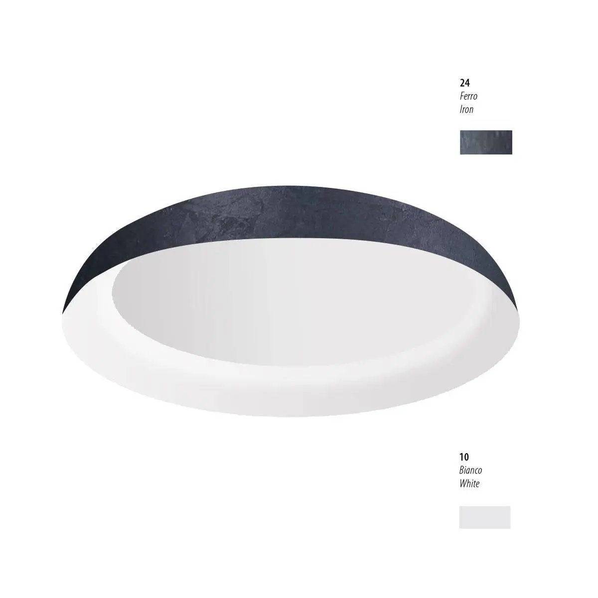 Braga, Deckenleuchte Eclissi Ø40cm, Eisen-Weiss, dekorative Deckenbeleuchtung