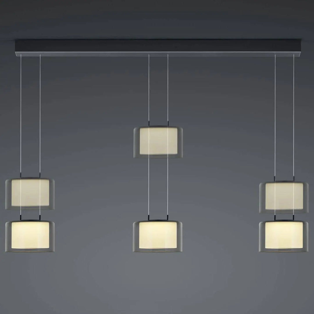 Suspension LED Grand Smoke 3 lampes, anthracite