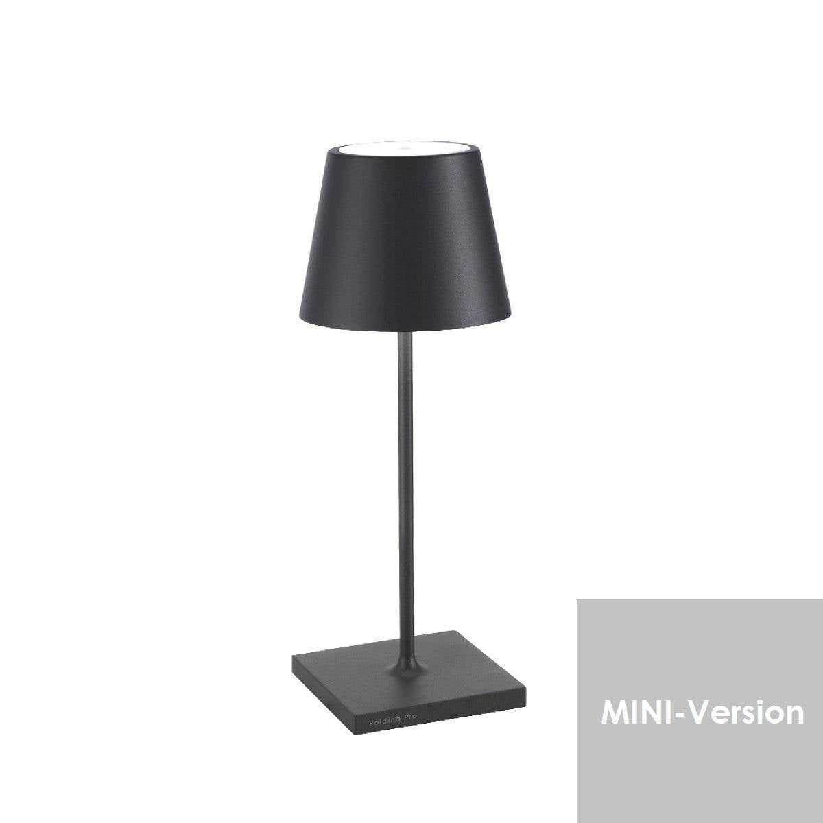 Tischleuchte Poldina mini, anthrazit, Vorderansicht