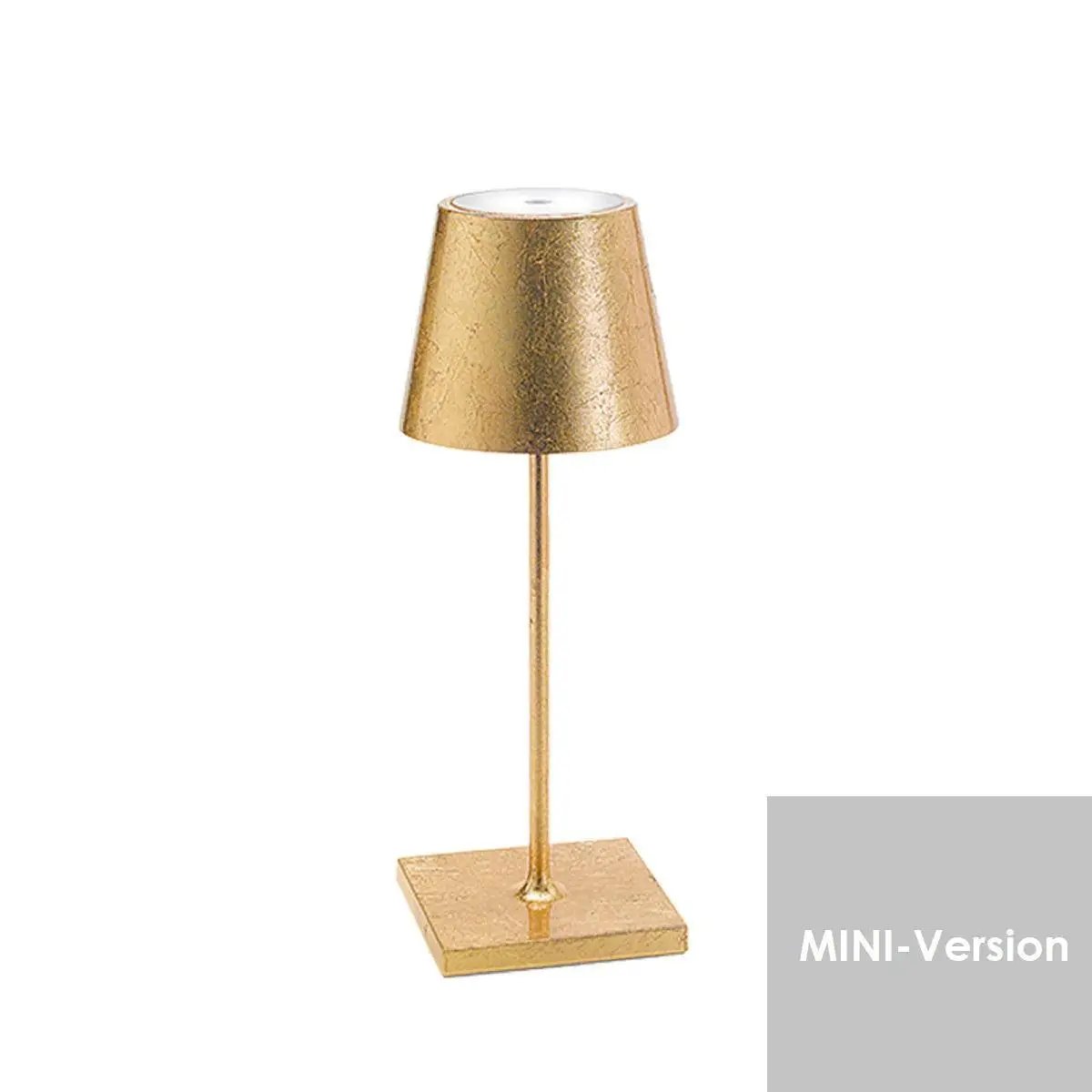 Tischleuchte Poldina mini, blattgold, Vorderansicht