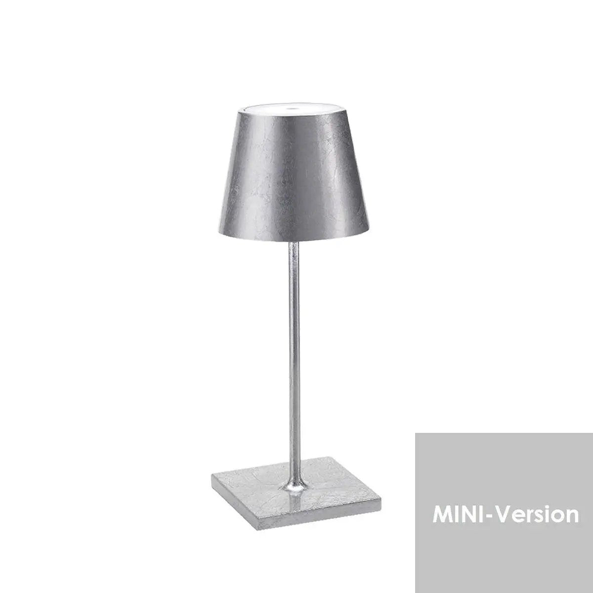 Tischleuchte Poldina mini, blattsilber, Vorderansicht