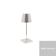 Tischleuchte Poldina mini, chrom, Vorderansicht