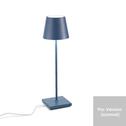 Tischleuchte Poldina, blau, Vorderansicht