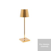 Tischleuchte Poldina, gold, Vorderansicht