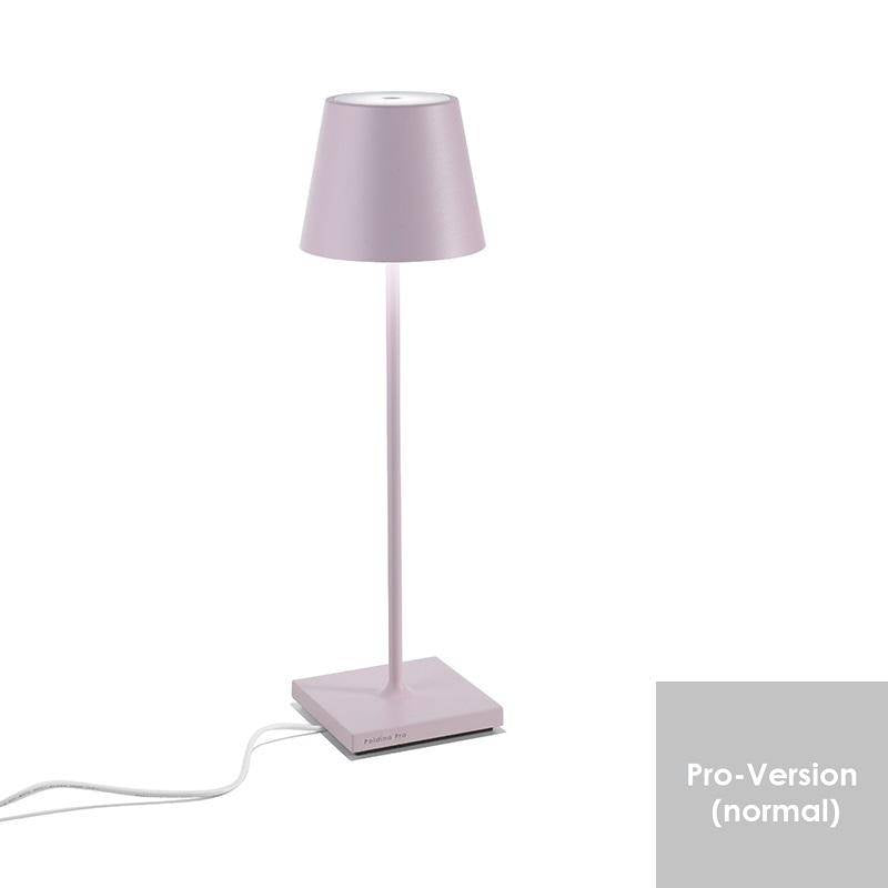 Tischleuchte Poldina, rosa, Vorderansicht