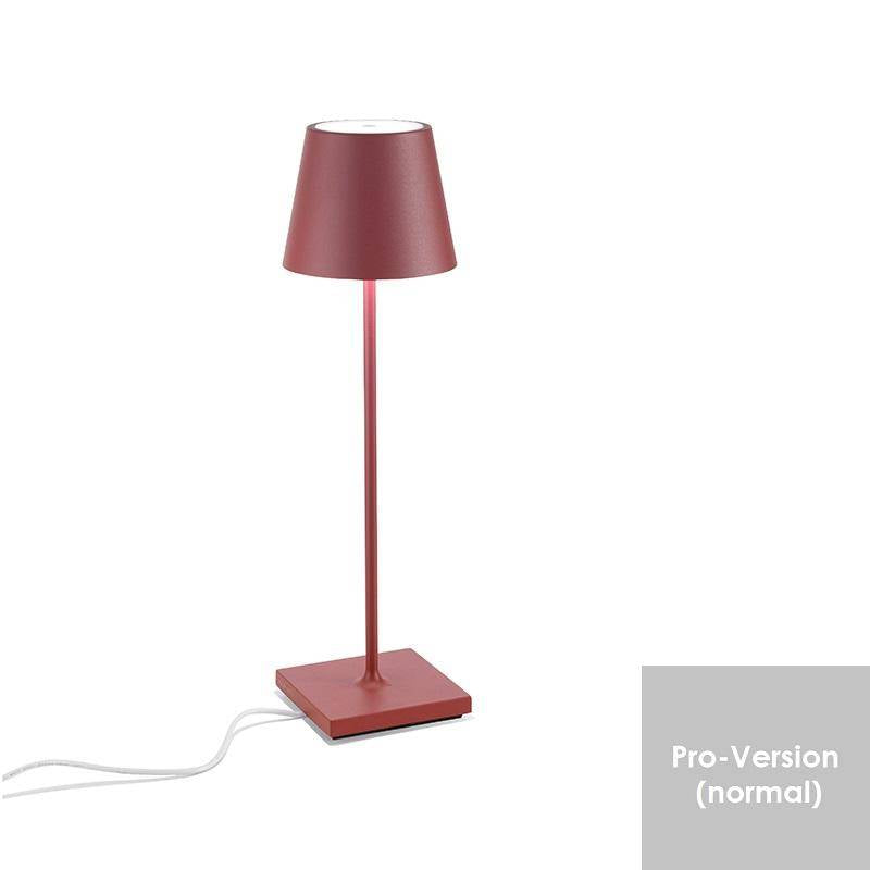 Tischleuchte Poldina, rot, Vorderansicht