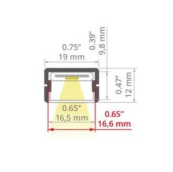 Klus Profile, LED-Profil Mina 2M, Skizze, technische Lichtplanung