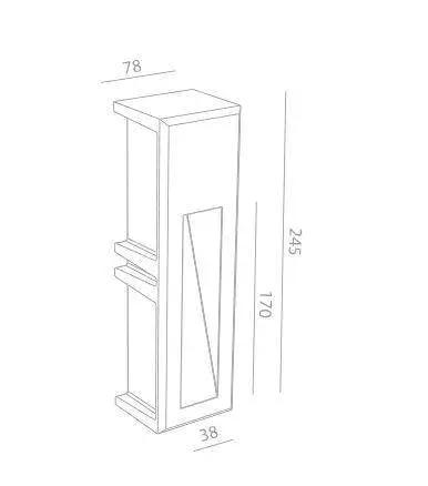 Applique murale encastrée Stripp, 2700K, 2W