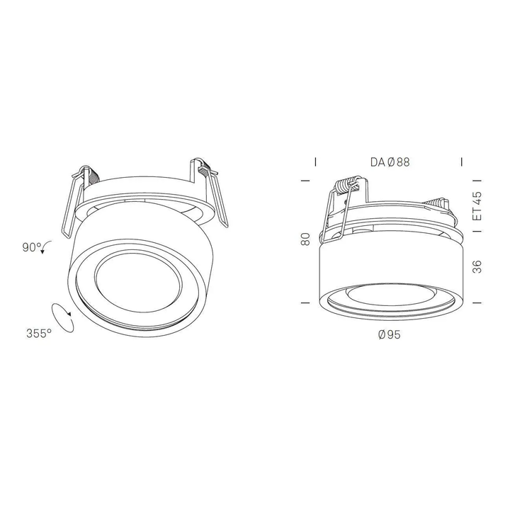Halbeinbaustrahler Swing In 15,5W