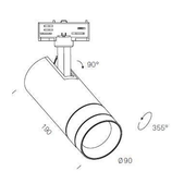 LUX-IT, 3-Phasen Stromschienenstrahler LuxZoom, Skizze, professionelle Lichtplanung