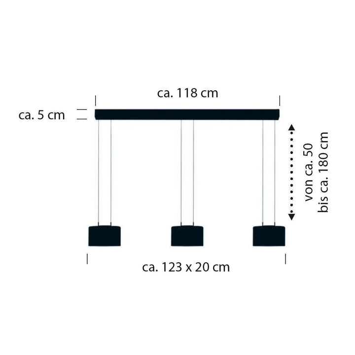 Suspension LED Grand Smoke 3 lampes, anthracite
