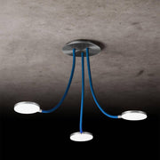 Holtkötter, Deckenleuchte Flex D3, Aluminium Blau, stilvolle Raumbeleuchtung