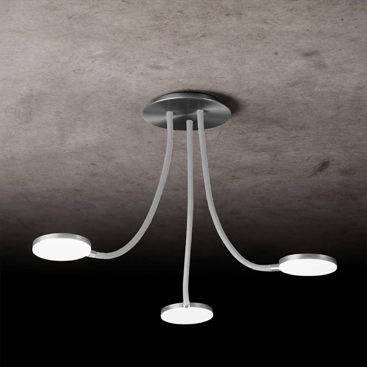 Holtkötter, Deckenleuchte Flex D3, Aluminium Sand, moderne Lichtlösung
