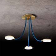 Holtkötter, Deckenleuchte Flex D3, Messing Blau, flexible Lichtlösung