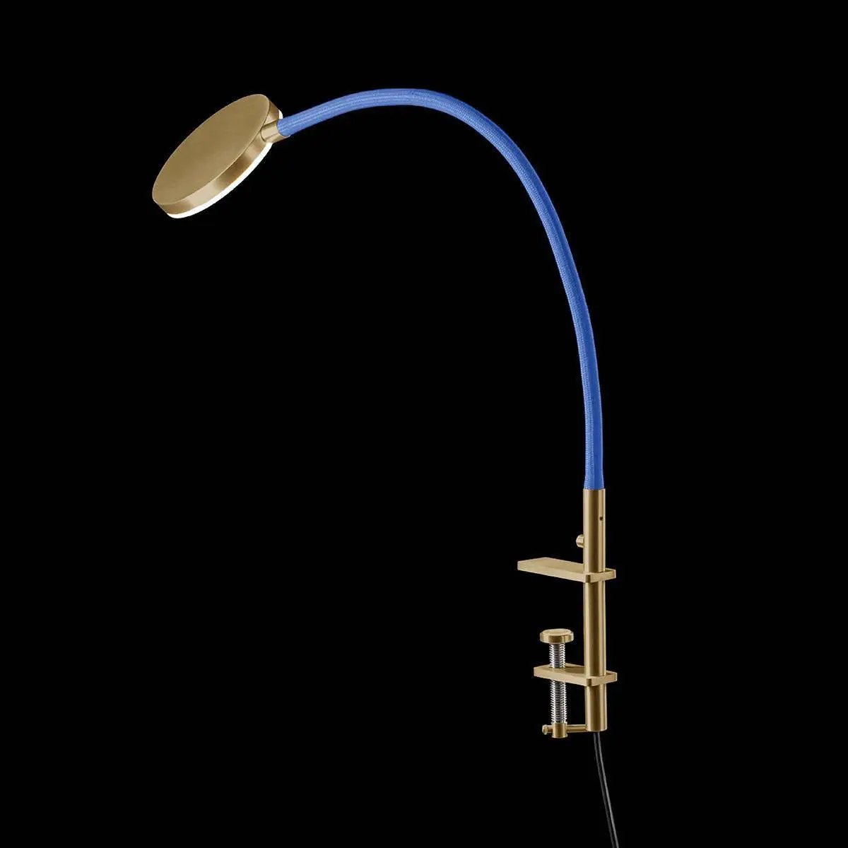 Holtkötter, Klemmleuchte Flex K, Messing Blau, hochwertige Lichtlösung