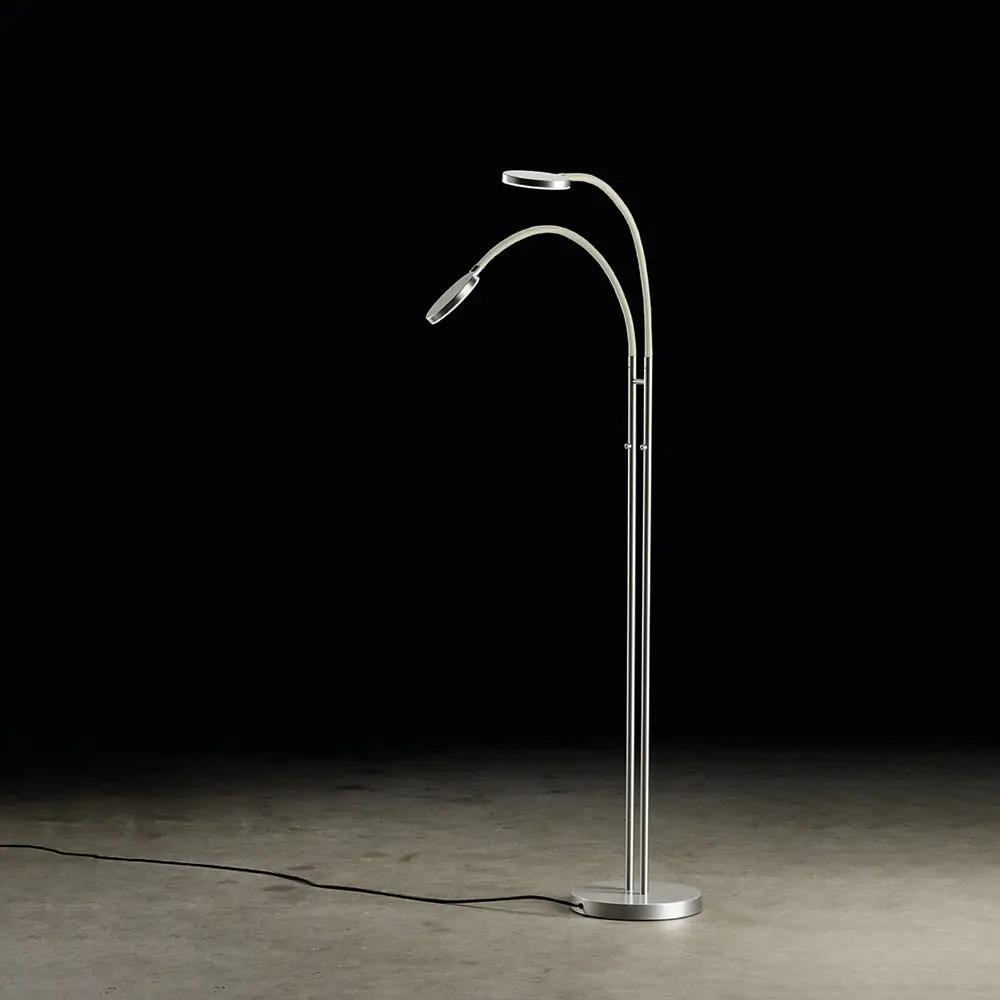 Holtkötter, Leseleuchte Flex Twin, Aluminium Sand, moderne Lesebeleuchtung