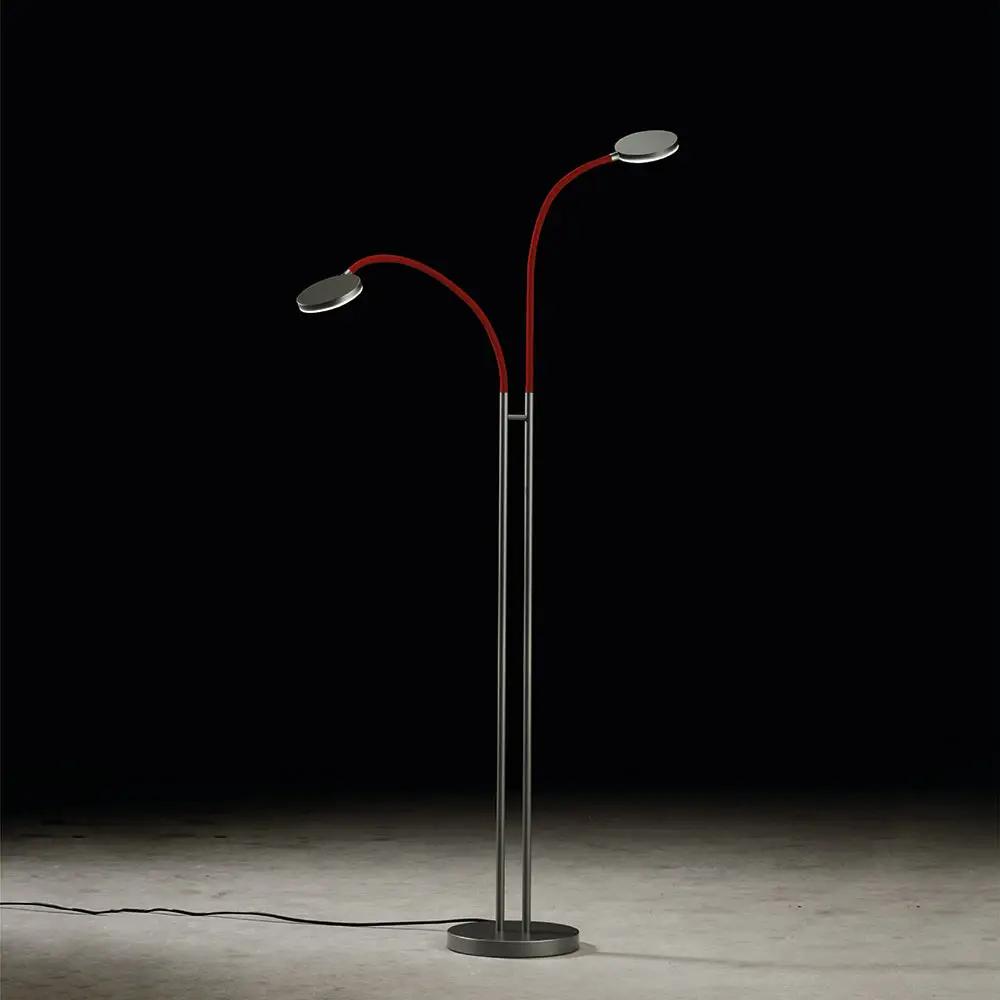 Holtkötter, Leseleuchte Flex Twin, Platin Rot, flexible Lichtlösung