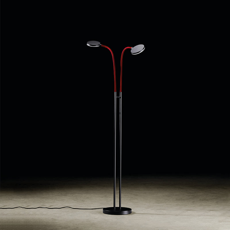 Holtkötter, Leseleuchte Flex Twin, Schwarz Rot, flexible Lichtlösung