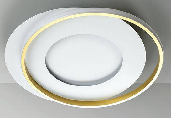 Schuller, LED Deckenleuchte SOS, Weiss-Gold, moderne LED Deckenleuchte