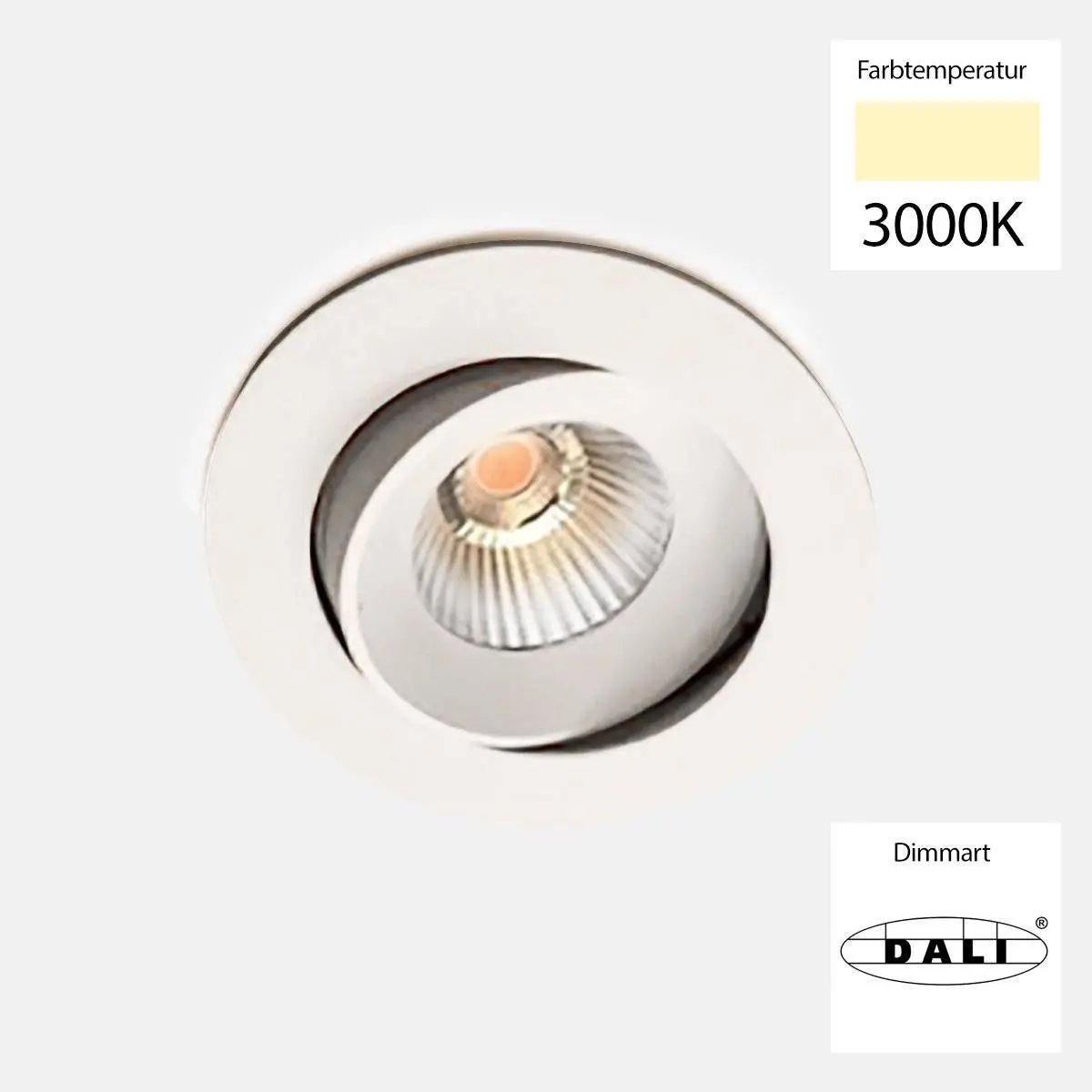 Sonluce, Deckeneinbauleuchte SEVEN MOVE, Weiss 3000K DALI, professionelle Lichtlösung