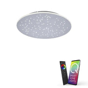 Paul Neuhaus, Deckenleuchte Sky, Raumbild, moderne Lichtsteuerung