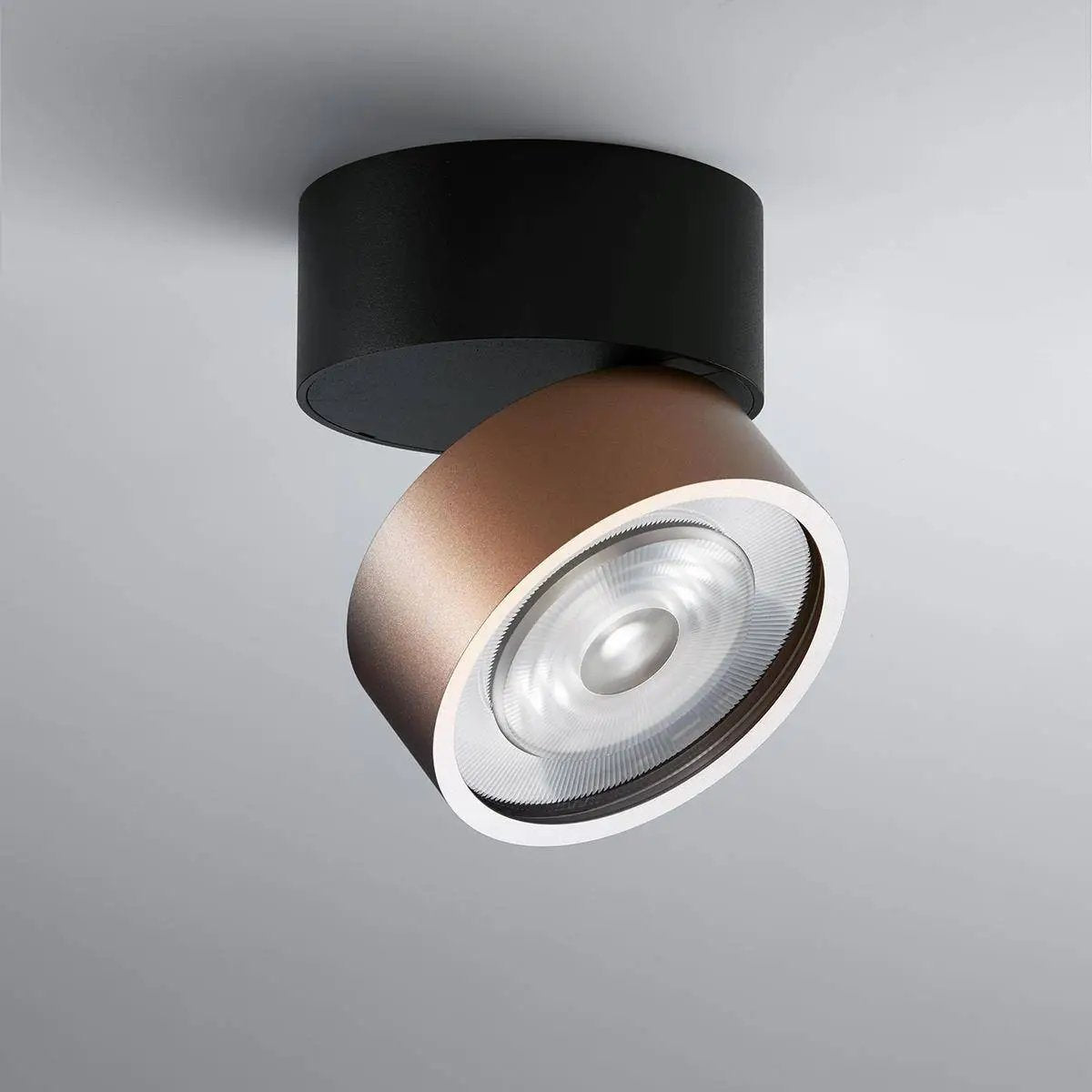LUX-IT, Aufbaustrahler Swing Out 15,5W, Schwarz-Kupfer, stilvolle Raumbeleuchtung
