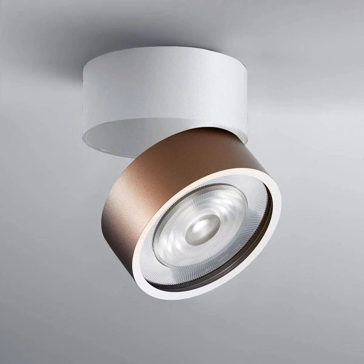 LUX-IT, Aufbaustrahler Swing Out 15,5W, Weiss-Bronze, hochwertige Lichtlösung