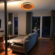 Braga, Deckenleuchte Eclissi, Weiss Blattkupfer, moderne Deckenleuchte