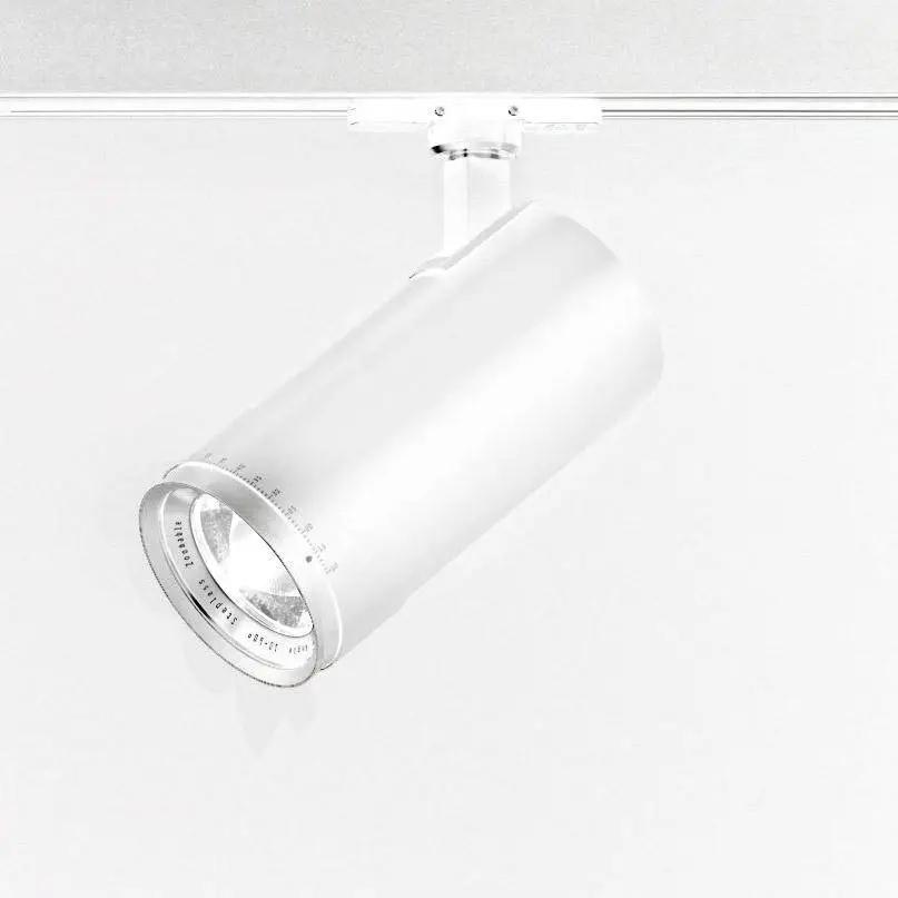 Projecteur sur rail triphasé LuxZoom, blanc